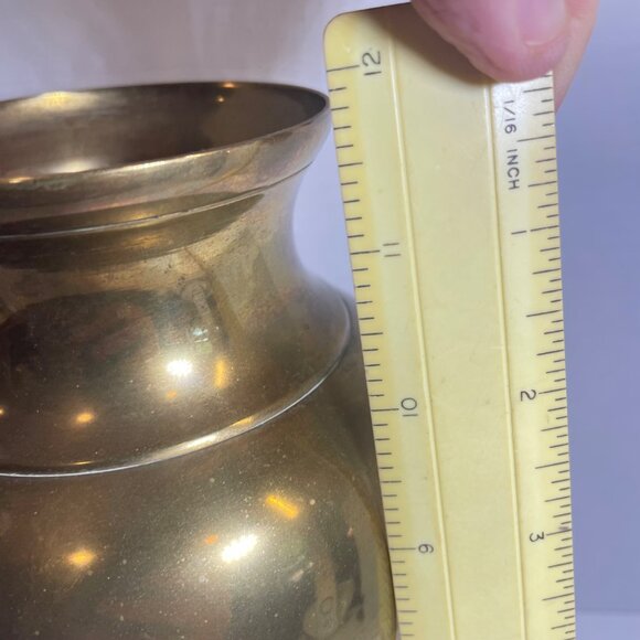 Solid Brass Vase 12 Inch Tall Vintage Indian Decorative Piece - Picture 5 of 6